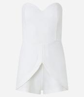 Macaquinho em Crepe Tomara que Caia com Sobreposição Arredondada - 1