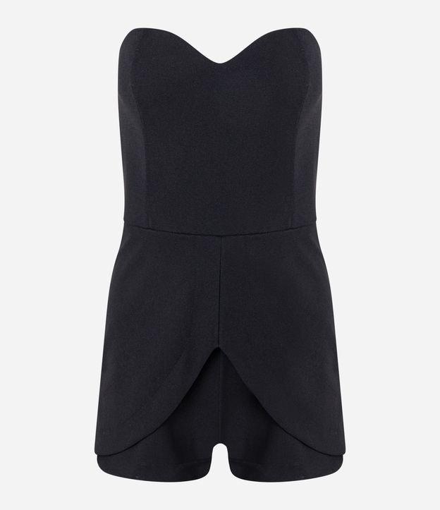 Macaquinho em Crepe Tomara que Caia com Sobreposição Arredondada - 1