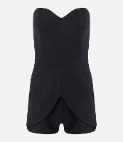 Macaquinho em Crepe Tomara que Caia com Sobreposição Arredondada - 1