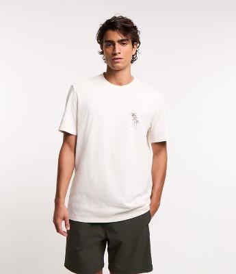 Camiseta Comfort em Algodão com Estampa de Coqueiro
