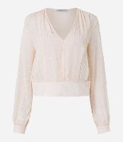 Blusa em Chiffon com Decote V e Texturas - 1