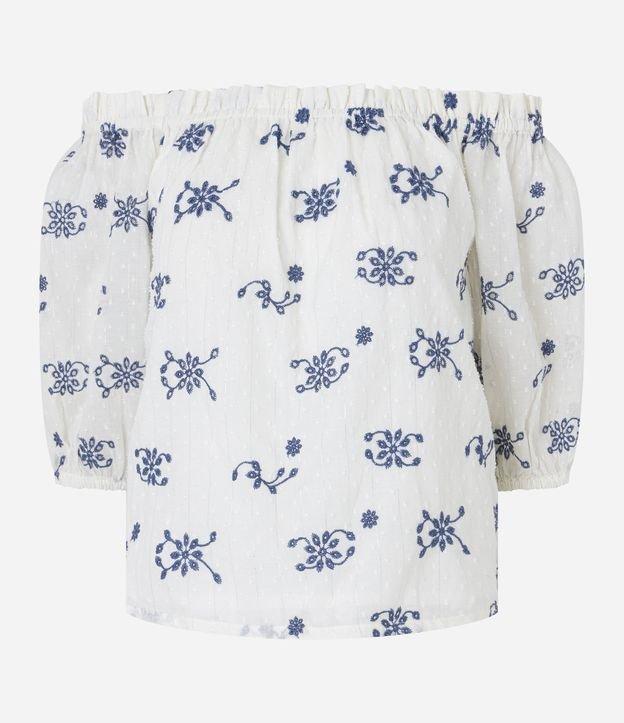 Blusa Ombro a Ombro em Laise com Estampa Boho - 1