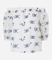 Blusa Ombro a Ombro em Laise com Estampa Boho - 1