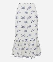 Saia Midi em com Zíper Lateral e Recorte na Barra com Frufru - 1