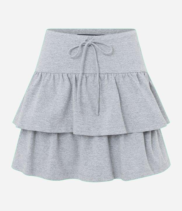 Saia Curta em Algodão com Babados e Amarração no Cós - 1