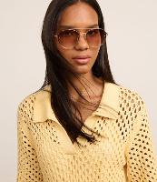 Óculos de Sol Aviador Médio com Ponte Dupla e Lente Degradê - 3