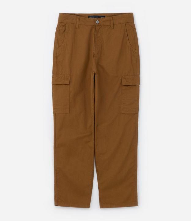 Calça Beggy em Sarja com Bolso Cargo - 1