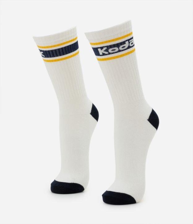 Meia Cano Alto Estampada com Kodak College - 1