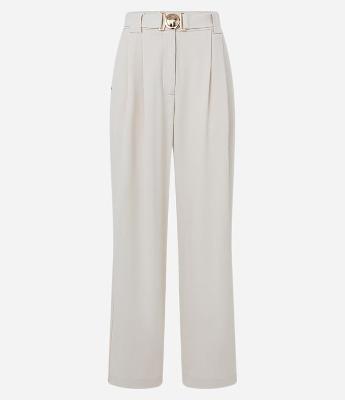 Calça Wide Leg Alfaiatada com Cinto Elástico