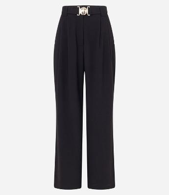 Calça Wide Leg Alfaiatada com Cinto Elástico