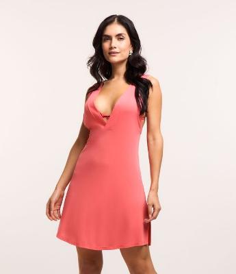 Saída de Praia Vestido Sem Manga em Crepe