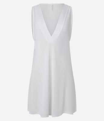 Saída de Praia Vestido Sem Manga em Crepe