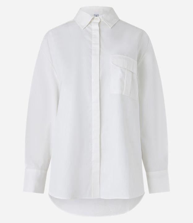 Camisa Alongada em Tricoline com Vista Dupla e Bolso Frontal - 2