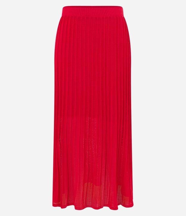 Saia New Midi em Tricô com Detalhes em Linhas Verticais - 1