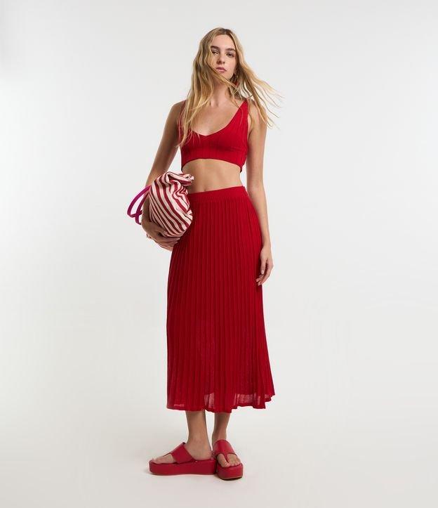 Saia New Midi em Tricô com Detalhes em Linhas Verticais - 2