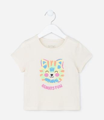 Blusa Infantil com Estampa Tigrinho Always Fun - Tam 1 a 5 Anos