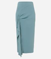 Saia Midi em Poliamida com Detalhe Drapeado e Pontas - 1