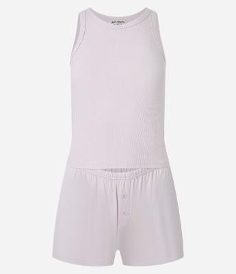 Pijama Short Doll em Ribana com Botões