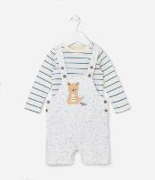 Conjunto Infantil em Moletom com Bordado de Canguru - Tam 0 a 18 meses - 1