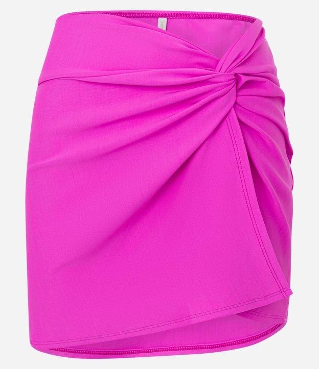 Saída Praia Saia Curta em Microfibra com Nó Lateral - 1