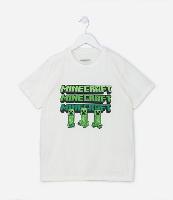 Camiseta Comfort Infantil com Estampa em Alto Relevo do Minecraft - Tam 5 a 14 anos - 1