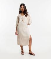 Saída de Praia Vestido em Viscolinho com Amarração com Sol - 1