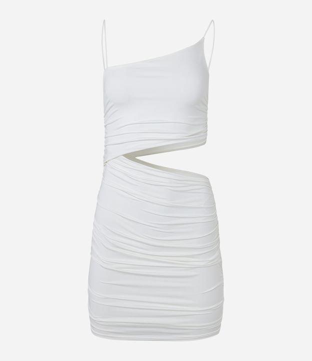 Vestido Curto em Jersey com Recorte Vazado na Lateral e Franzidinho - 1