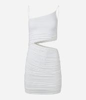 Vestido Curto em Jersey com Recorte Vazado na Lateral e Franzidinho - 1