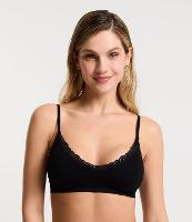 Sutiã com Bojo Removível Texturizado Sem Costura Com Renda - 1