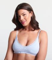 Sutiã com Bojo Removível Texturizado Sem Costura Com Renda - 1