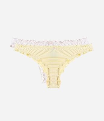 Kit 02 Calcinhas Biquíni em Microfibra com Frufru