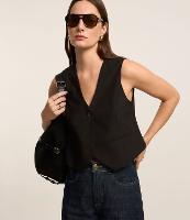 Colete Alfaiatado com Botão Único e Bolsos - 3