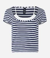 Blusa em Algodão com Listras e Detalhe de Regata Interno - 1