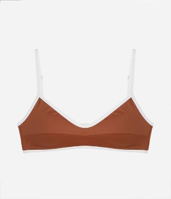 Biquíni Top Camisetinha em Microfibra com Viés Contrastante