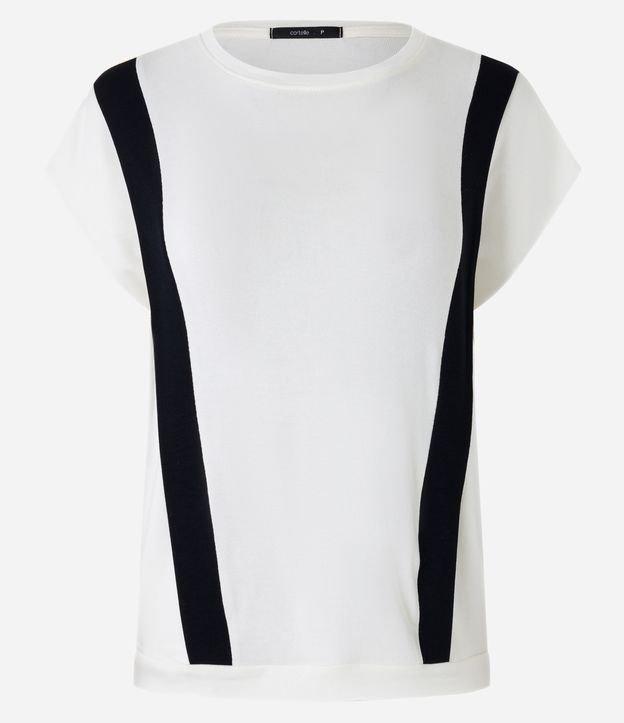 Blusa em Tricô Leve com Detalhe Contrastante - 2