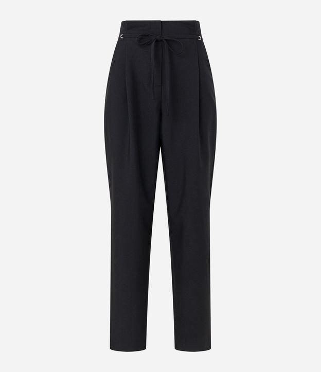 Calça Cenoura Alfaiatada com Amarração no Cós e Pregas - 1