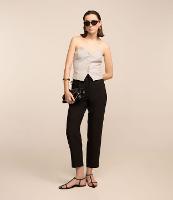 Calça Cenoura Alfaiatada com Amarração no Cós e Pregas - 2