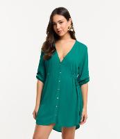 Saída de Praia Bata Maquinetada com Botões e Regulador Lateral - 1