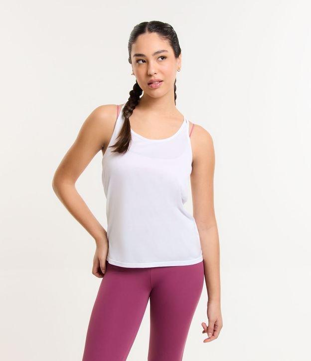Blusa Regata Esportiva em Microfibra com Alças Duplas - 2