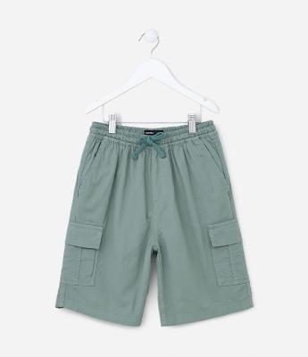 Bermuda Infantil com Bolsos Cargo- Tam 05 a 14 Anos