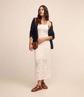 Vestido Midi em Crochê com Alças Médias e Decote Quadrado - 2