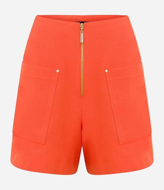Short em Crepe com Zíper Frontal e Bolsos - 1