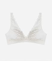 Sutiã Triangulo Sem Bojo em Renda Floral Com Elástico na Barra - 1