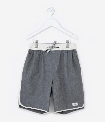 Bermuda de Banho Infantil com Contraste - Tam 05 a 14 Anos