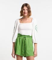 Blusa Texturizada Manga 7/8 e Bordado Floral - 2