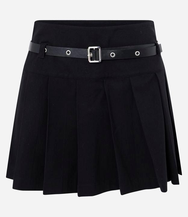 Short Saia em Alfaiataria Plissada com Cinto - 1