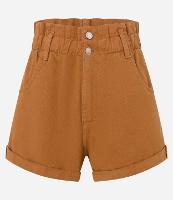 Short Baggy em Sarja com Franzido no Cós e Barra Dobrada - 2