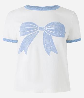 Blusa de Pijama em Algodão com Estampa Laço Grande