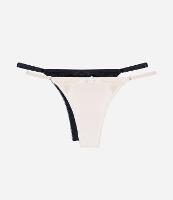 Kit 02 Calcinhas String Fio Duplo em Microfibra com Detalhes em Renda - 1