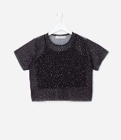 Camiseta Infantil com Sobreposição e Estampa Poá - Tam 5 a 14 Anos - 1